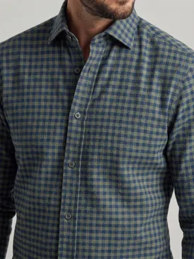 Camicia di flanella a quadri verde kaki