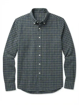 Camicia di flanella a quadri verde kaki