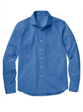 Camicia in gabardina spessa blu semplice