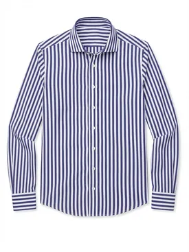 Camicia in popeline a righe blu