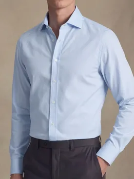 Camicia in popeline azzurro cielo facile da stirare