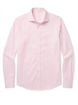 Camicia in popeline rosa pallido, facile da stirare