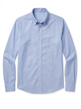 Camicia Oxford americana pesante, azzurra e semplice