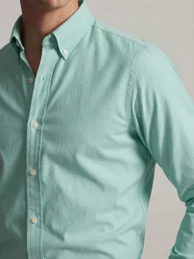 Camicia Oxford americana pesante verde semplice
