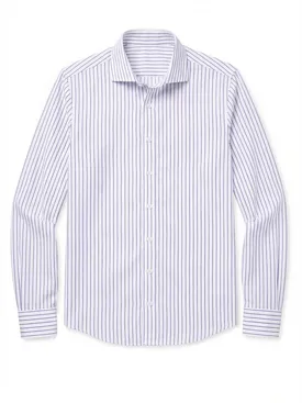 Camicia in popeline a righe viola