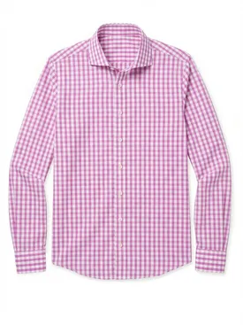 Camicia in popeline a quadri rosa