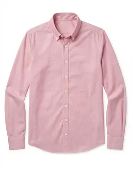 Camicia Oxford americana semplice e spessa in rosso corallo