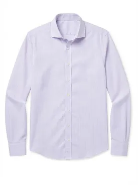 Camicia in popeline a righe viola