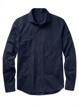 Camicia in lino blu navy semplice