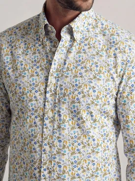 Camicia in popeline stampato giallo