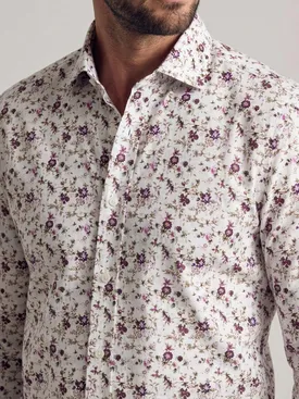 Camicia in popeline stampato viola