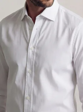 Camicia in popeline spesso bianco semplice