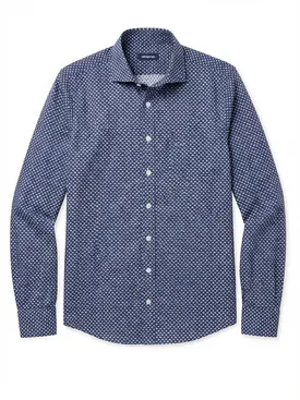 Camicia Liberty blu navy facile da stirare