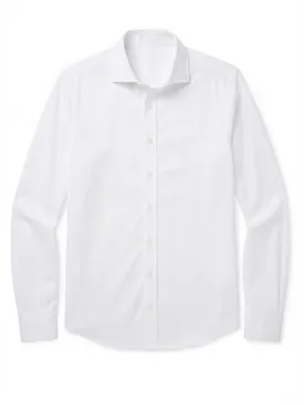 Camicia in twill bianco, semplice e leggera