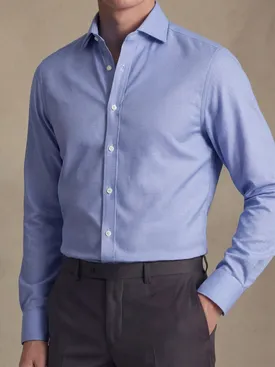 Camicia azzurra semplice in dobby