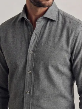 Camicia di flanella marrone tinta unita