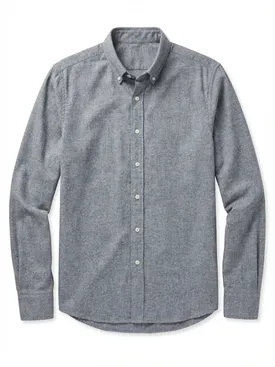 Camicia in flanella grigia tinta unita