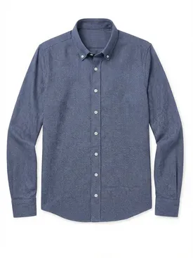 Camicia Flanella mini-plaid blu