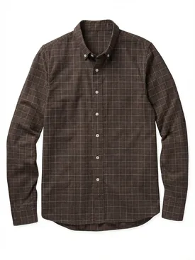 Camicia Flanella a quadri marrone