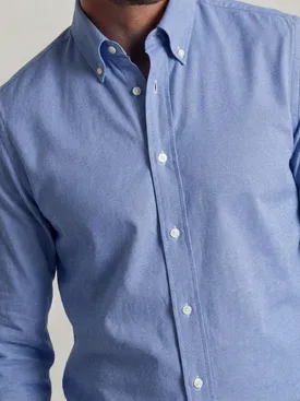 Camicia Oxford sport blu tinta unita