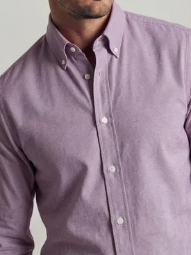 Camicia Oxford sport bordeaux tinta unita