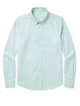Camicia Oxford tinta unita verde