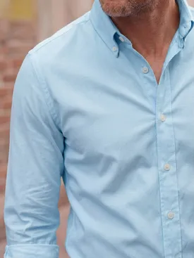 Camicia Oxford tinta unita blu