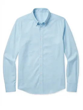 Camicia Oxford tinta unita blu