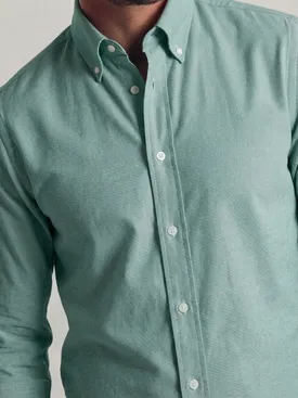Camicia Oxford sport verde tinta unita