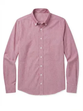 Camicia Oxford sport rosso tinta unita