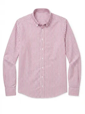 Camicia Oxford a righe rosso