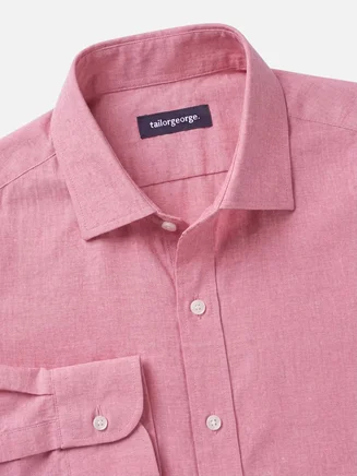 Camicia fil-à-fil tinta unita rossa