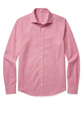 Camicia fil-à-fil tinta unita rossa