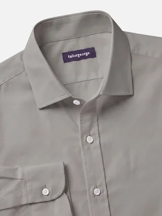 Camicia in popeline tinta unita marrone