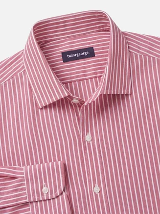 Camicia in popeline a righe rosse