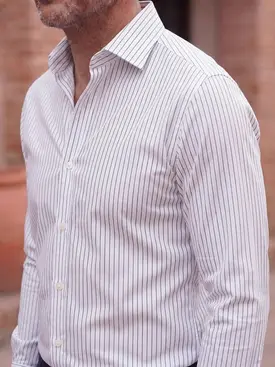 Camicia in popeline a righe nere