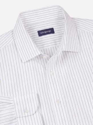 Camicia in popeline a righe nere