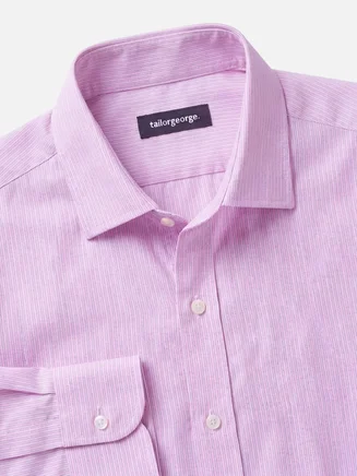 Camicia fil-à-fil a righe rosa