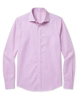 Camicia fil-à-fil a righe rosa