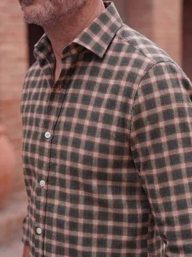 Camicia in flanella a quadri verdi