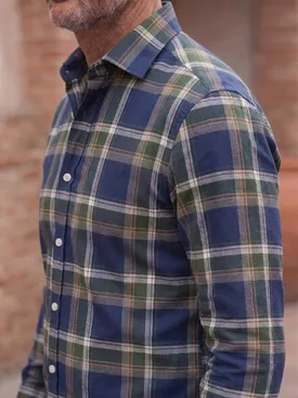 Camicia in flanella a quadri blu