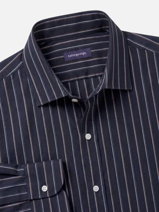 Camicia in popeline a righe nere