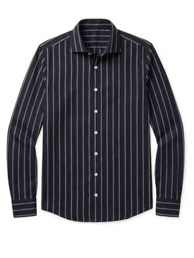 Camicia in popeline a righe nere
